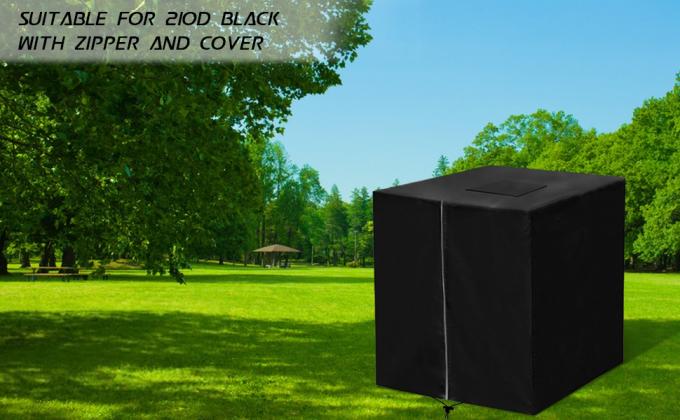 غطاء حمل IBC بسحاب، 275 جالون 1000 لتر خارجي IBC Tote ظلة 210D غطاء قماش أكسفورد مقاوم للماء ومقاوم لأشعة الشمس 0