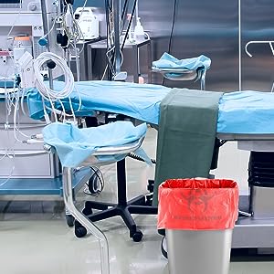 ملابس صناديق القمامة الخطرة ️ الصف الطبي بدون أكياس تسرب - رمز الخطر البيولوجي للتخلص الآمن من النفايات المعدية 0