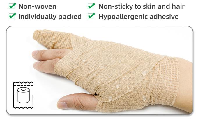 غلاف الضمادات اللاصقة الذاتية، حزمة 6، لون الجلد، 2 ′′ × 5 ياردات، ضمادات متماسكة، غلاف طبي، غلاف ضمادات مرنة 4