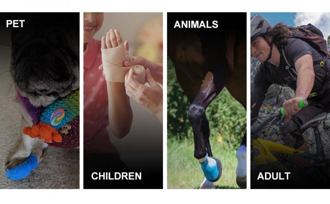 غلاف الضمادات اللاصقة الذاتية، حزمة 6، لون الجلد، 2 ′′ × 5 ياردات، ضمادات متماسكة، غلاف طبي، غلاف ضمادات مرنة 6