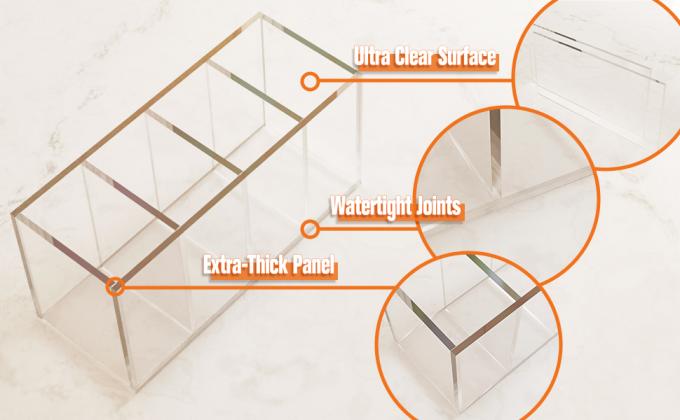 حامل قلم أكريليك 4 حجرات حامل قلم رصاص واضح منظم مكياج حامل فرشاة 1