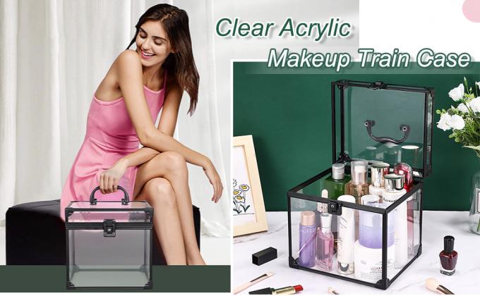 صناديق تنظيم مستحضرات التجميل والمنتجات الصحية المحمولة، وقفازات الحافلة الواضحة وقفازات التعامل مع أدوات تجميل السفر تخزين تنظيم 0