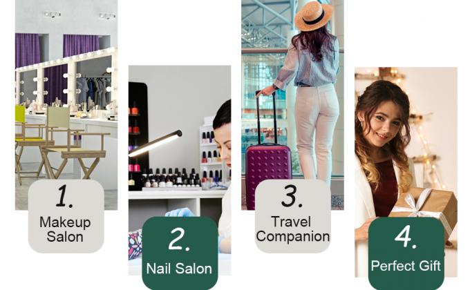 صناديق تنظيم مستحضرات التجميل والمنتجات الصحية المحمولة، وقفازات الحافلة الواضحة وقفازات التعامل مع أدوات تجميل السفر تخزين تنظيم 2