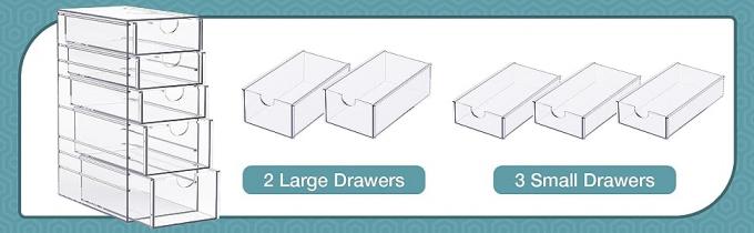 حاويات واضحة لترتيب ملحقات الشعر، صندوق منظم ملحقات الشعر البلاستيكي مع 5 درجات، ملحقات الشعر 1