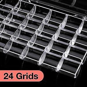 حاوية زينة فن الأظافر البلاستيكية، صندوق منظم بلاستيكي شفاف، حاوية تخزين واضحة صندوق المجوهرات 3