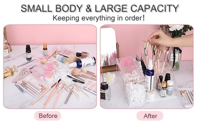 منظم الجمال، منظم رف العرض، منظم الماكياج الواضح، إضافة الرموش 2