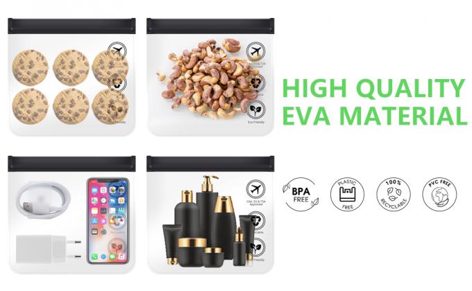 أكياس الزيبر ذات الحجم الربع - أكياس تجميل واضحة مع خيط مغلق ثلاثي ضد التسرب للسوائل والمكياج - حجم سفر محمول 2