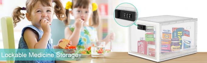 صندوق قفل الأدوية، صندوق تخزين قابل للقفل لتخزين الأدوية الآمنة، علبة صندوق قابلة للقفل ذات سعة كبيرة 1