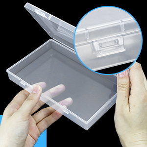 صندوق تخزين مستطيل فارغ من البلاستيك الشفاف الحاويات مع أغطية معقوفة للأغراض الصغيرة صندوق الحرفية 3