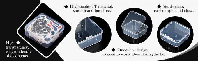 صندوق تخزين للكرات البلاستيكية الصفراء الصغرى صندوق تنظيم فارغ صغير مع غطاء معلّق لتخزين الأشياء الصغيرة والمجوهرات 1