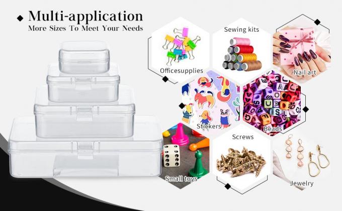 صندوق تخزين للكرات البلاستيكية الصفراء الصغرى صندوق تنظيم فارغ صغير مع غطاء معلّق لتخزين الأشياء الصغيرة والمجوهرات 7