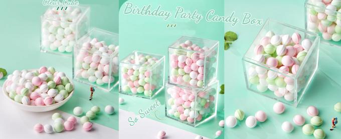 أكريليك بلاستيك مربع مكعب صندوق صغير مع غطاء صناديق التخزين الزخرفية العرض الحلي الحاوية المصغرة للحلوى المنزلية 4