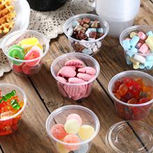 أكواب الحصص مع أغطية، حاويات بلاستيكية صغيرة مع أغطية، أكواب صوفل قابلة للترتيب الصلبة، أكواب شوت الهلام، الصلصة 10