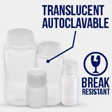 زجاجة المفاعل المختبر الإمدادات PETG 5ml ، 10ml ، 30ml ، 60ml ، 125ml بلاستيكية معقمة ثقافة الخلايا وسائل المفاعل زجاجة 14