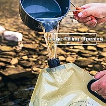 ناقل تخزين المياه القابلة للطي - حاوية محمولة بطاقة 1.9 جالون مع شفرة، كيس المياه للتخييم للتنزه في الهواء الطلق 2