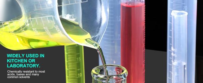 أسطوانات بلاستيكية متدرجة وأوعية بلاستيكية، أسطوانات بلاستيكية متدرجة 10ml 25ml 50ml 100ml 250ml & 5pcs 5