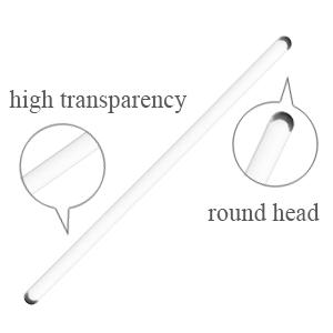 مختبر العلوم الطبية عصا زجاجية 12 بوصة الطول عصا خلط الزجاج عصا خلط عصا خلط مع كلا الطرفين 2