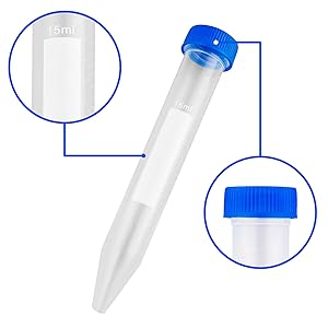 النحاس الحمراء المعقمة 1.5ml أجهزة الطرد المركزي المجهرية أنابيب الطرد المركزي المجهرية أنابيب فالكون القمعية أنابيب الطرد المركزي 15mL، 100Pcs معقمة 3