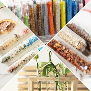 أنابيب اختبار بلاستيكية مع رف والقبعات، 16 × 100mm مع حامل للتجارب العلمية، حبات سائلة 3