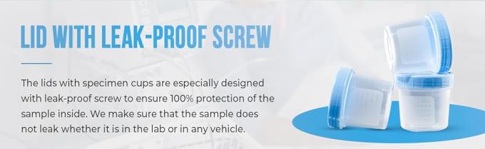 إمداد كؤوس العينة مع أغطية - غطاء ضد التسرب - بلاستيك البولي بروبلين عالي الجودة خالي من اللاتكس - غير معقمة - 25 4 أوقية 2