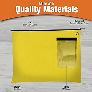 جهاز البريد بين المكاتب، 14 أوقية. 14W × 11H. حقيبة النقل. حقيبة سحب كبيرة مع غروميت. استخدام مع القفل. 1