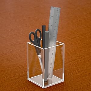 صندوق أكريليك، C؛Ear Box حامل قلم Medical Pack،Clear Desktop Pencil Cup منظوم أدوات الكتابة لمعدات المكتب 1