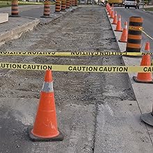 شريط تحذير من المخاطر البيولوجية مع بصمة سوداء، الأسطورة "خطر البيولوجية - خطر البيولوجية" 55 ياردة. الطول &times; 2" العرض 7