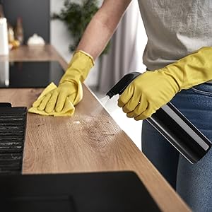 زجاجات رش البلاستيكية الأسود للحلول التنظيفية 16 أونصة (حزمة من 4) ، عبء ثقيل قابلة لإعادة التعبئة قابلة لإعادة الاستخدام رش فارغ 6