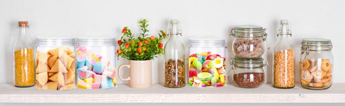 حاويات مع أغطية أوعية بلاستيكية حاويات للطين مع أغطية ضيقة المياه البيضاء والملصقات التخزين المصغر للقيام بنفسك 4