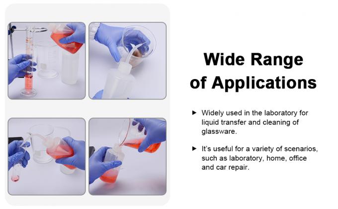 زجاجة غسيل كيميائي، 2 حزمة بلاستيكية للامن المختبر ضغط زجاجة غسيل، LDPE مع فم ضيق، 1000 مل / 2 زجاجة 0