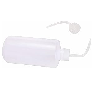 زجاجة غسيل كيميائي، 2 حزمة بلاستيكية للامن المختبر ضغط زجاجة غسيل، LDPE مع فم ضيق، 1000 مل / 2 زجاجة 5