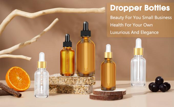 زجاجة قطرة 2 أونصة، زجاج العين زجاج قطرة الزيوت الأساسية مع الملصقات والقناة، 2 علبة زجاجات الصبغة 0