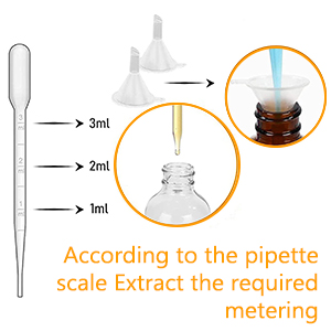 زجاجة قطرة 2 أونصة، زجاج العين زجاج قطرة الزيوت الأساسية مع الملصقات والقناة، 2 علبة زجاجات الصبغة 3