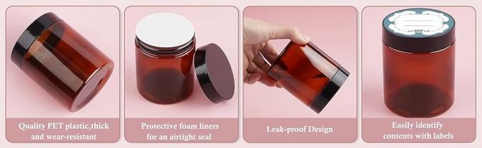 زجاجات بلاستيكية من النحاس مع أغطية و ملصقات، 12 حزمة حاويات تجميلية بنية فارغة لمنتجات التجميل، زبدة الجسم 0