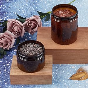 زجاجات بلاستيكية من النحاس مع أغطية و ملصقات، 12 حزمة حاويات تجميلية بنية فارغة لمنتجات التجميل، زبدة الجسم 1