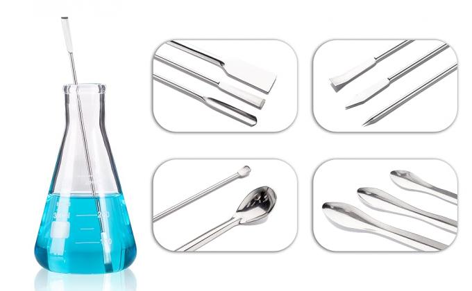 معمل الفولاذ المقاوم للصدأ (Spatula) ميكرو سكوب (Micro Scoop Reagent) مختبر خلط المواد (Spatula) 22 سم بطول ملعقة أخذ العينات 3