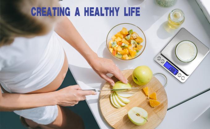 مقياس المطبخ الرقمي 3000g/ 0.1g، مقياس الطعام الجيبي 6 أوضاع قياس، LCD، Tare، مقياس الرقمي غرام وأونصات 2