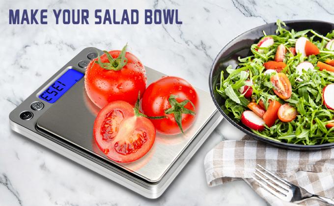 مقياس المطبخ الرقمي 3000g/ 0.1g، مقياس الطعام الجيبي 6 أوضاع قياس، LCD، Tare، مقياس الرقمي غرام وأونصات 4