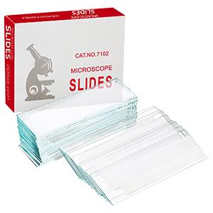 شرائح المجهر والغلافات، شرائح الزجاج الفارغة لمجموعة المجهر - 300 شريحة، 300 غلاف، للمجهر 4