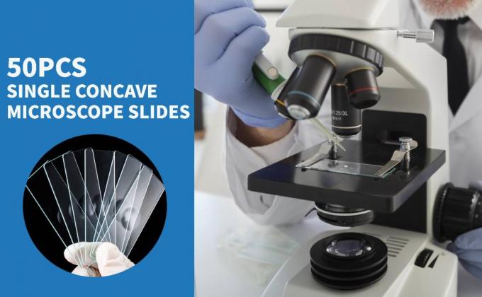 شرائح الميكروسكوب مغامرة، مغامرة واحدة شرائح زجاجية 50pcs مع الانحدار للعينات الرطبة، المختبر العينة مراقبة 0