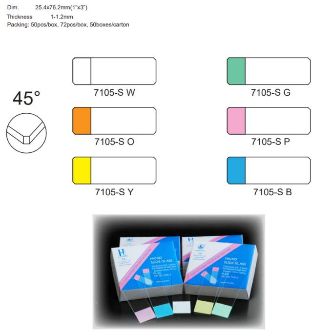 شرائح الزجاج المجهرية الفارغة للتجربة البيولوجية المجهرية الشرائح المتجمدة في النهاية 7105 7109 3