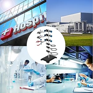 مجموعة معدات معدنية من الدرجة المختبرية - دعم الوقوف المادة الحديدية الممتازة المختبرية دعم الوقوف المختبرية المقبض الزجاجة المقبض 6