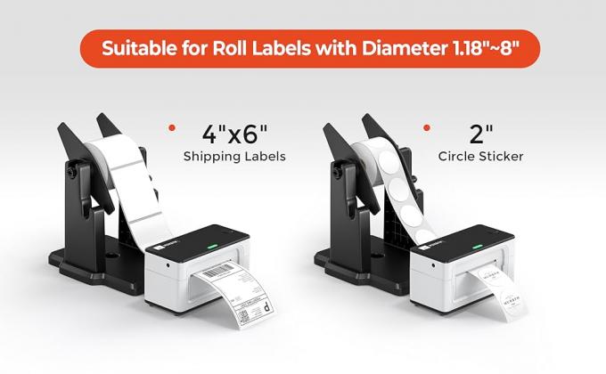 حامل ملصقات خارجية، حامل ورق 2 في 1 مروحة مطوية لمطبعة الملصقات الحرارية على سطح المكتب 1