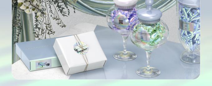 ملصقات هولوغرافية مستديرة حرارية دائرة 2 بوصة قابلة للطباعة قوس قزح طابعة حرارية ملصقات ملصقة ذاتية 2