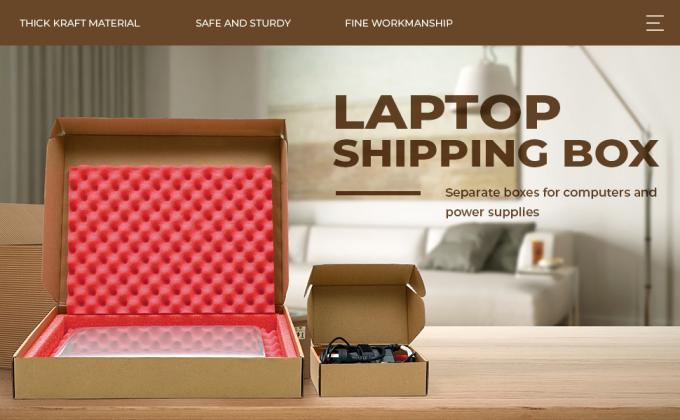 16.7 X 13 X 2.5 بوصة جهاز كمبيوتر محمول صندوق شحن صندوق بريد آمن صناديق بريد كرافت لحزم جهاز كمبيوتر محمول متحرك مع شاحن 0