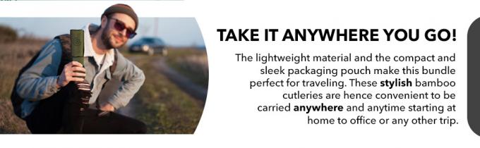 reusable utensil set silverware utensil carrying wood sustainable lunch vegan tools picnic cultery 