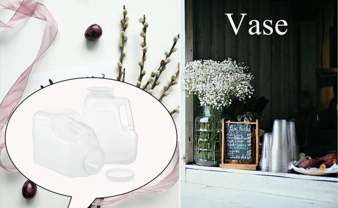 2 Pcs Clear Plastic Gallon Jar
