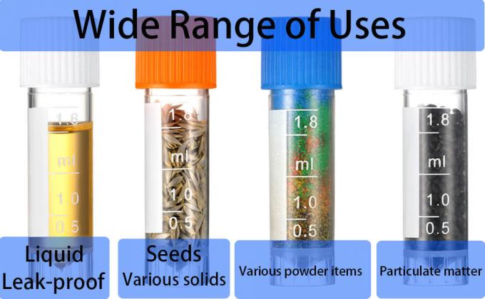 أقراص بلاستيكية صغيرة 2 مل مع أغطية ملفوفة أنابيب عينة أنابيب الكريوتوب، مادة PP، خالية من DNase، RNase، الحمض النووي البشري 1