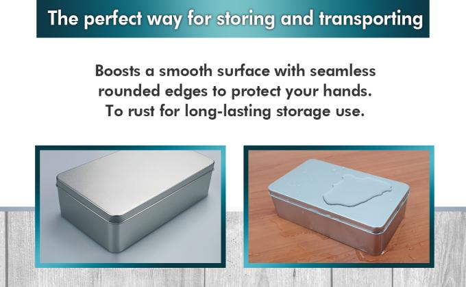 أغطية صناديق القصدير الفضية المعدنية - حاويات كبيرة، حامل للحفاظ على مفاتيح السيارة، الكوكيز، صندوق القلم الرصاص، 8.2 X 4.7 X 2.4 بوصة 4