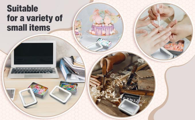 علب معدنية مع أغطية علب صافية أعلى علب علب تخزين فارغة علب حاوية مستطيلة مع علب كبيرة 6